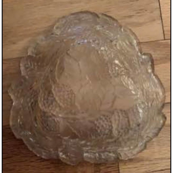 VINTAGE Indiana Glass "LOGANBERRY Clear" Bon Bon 7" Candy Dish #606 - Picture 2 of 2